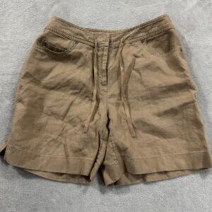 J. Jill Linen‎ Shorts Women 8P Petite Beige Casual Lightweight Pockets EUC